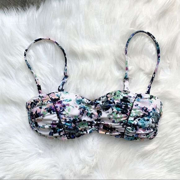 Badgley Mischka Fiona Shirred Swim Top Size 6 - Picture 6 of 9